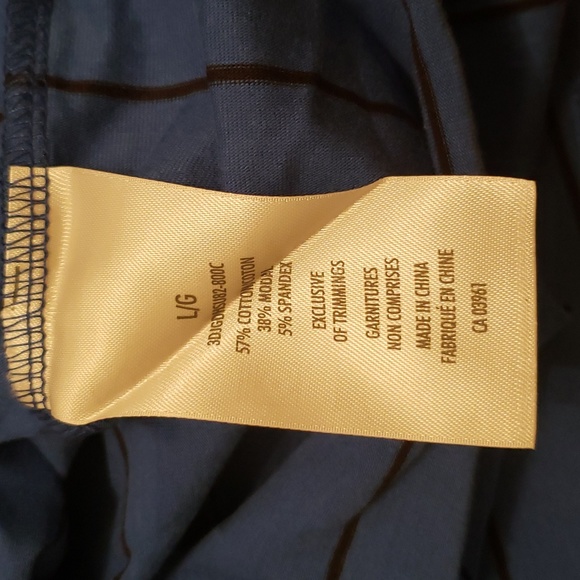 (L) NWT Denver Hayes Blue Stripe Stretch Comfortable Vacation Resortwear Coastal - Picture 6 of 8